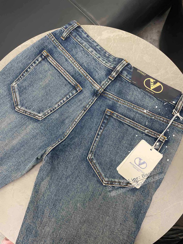 Valentino專櫃華倫天奴2023FW新款洗水破洞牛仔褲 男女同款 tzy3083